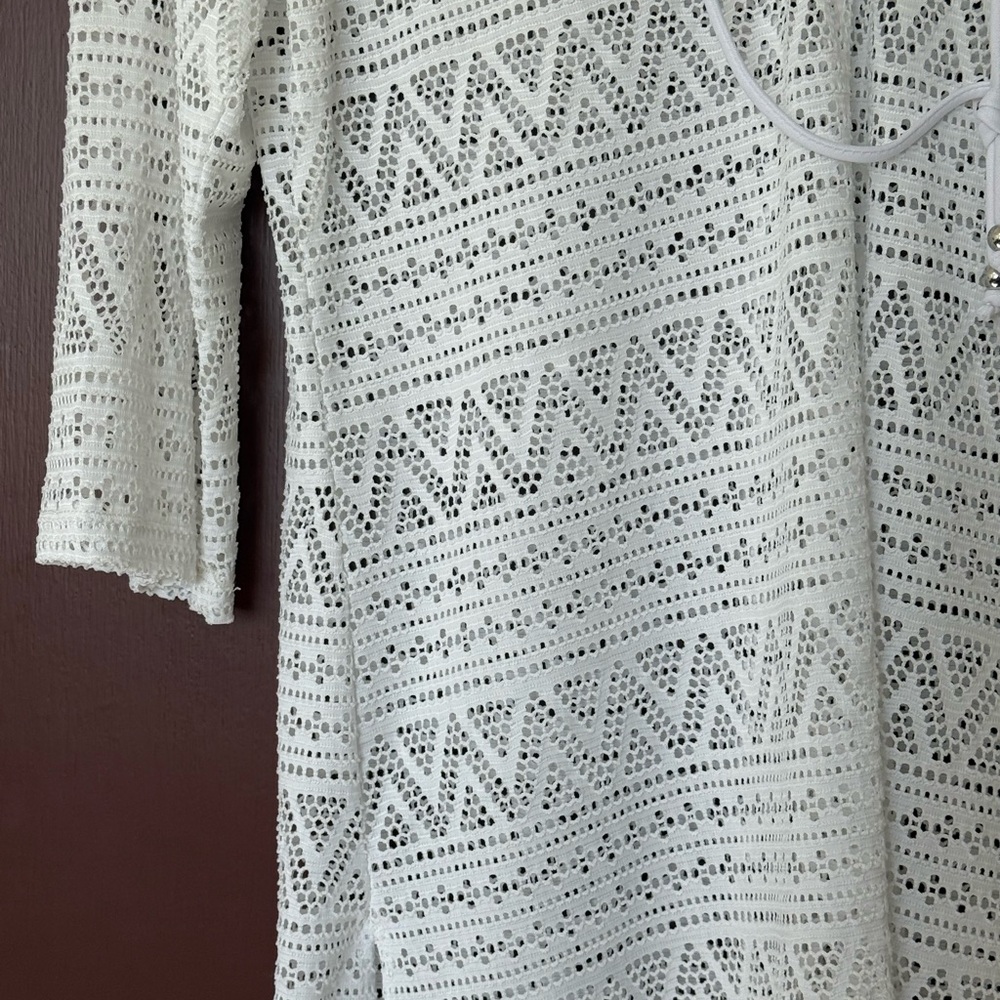 Swim Cover-Up Tunic Crocheted Style Womens Medium - Picture 2 of 9